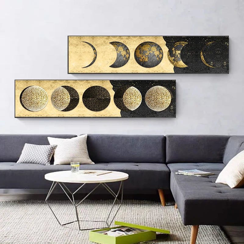 Split Lunar Phases XL Wall Art