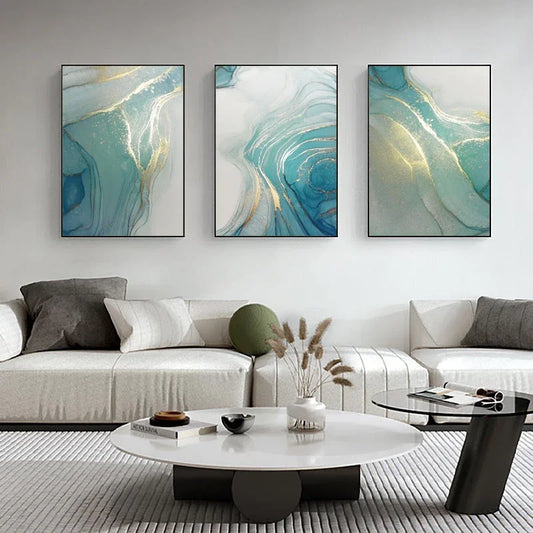 Ice Gold Modern Wall Art