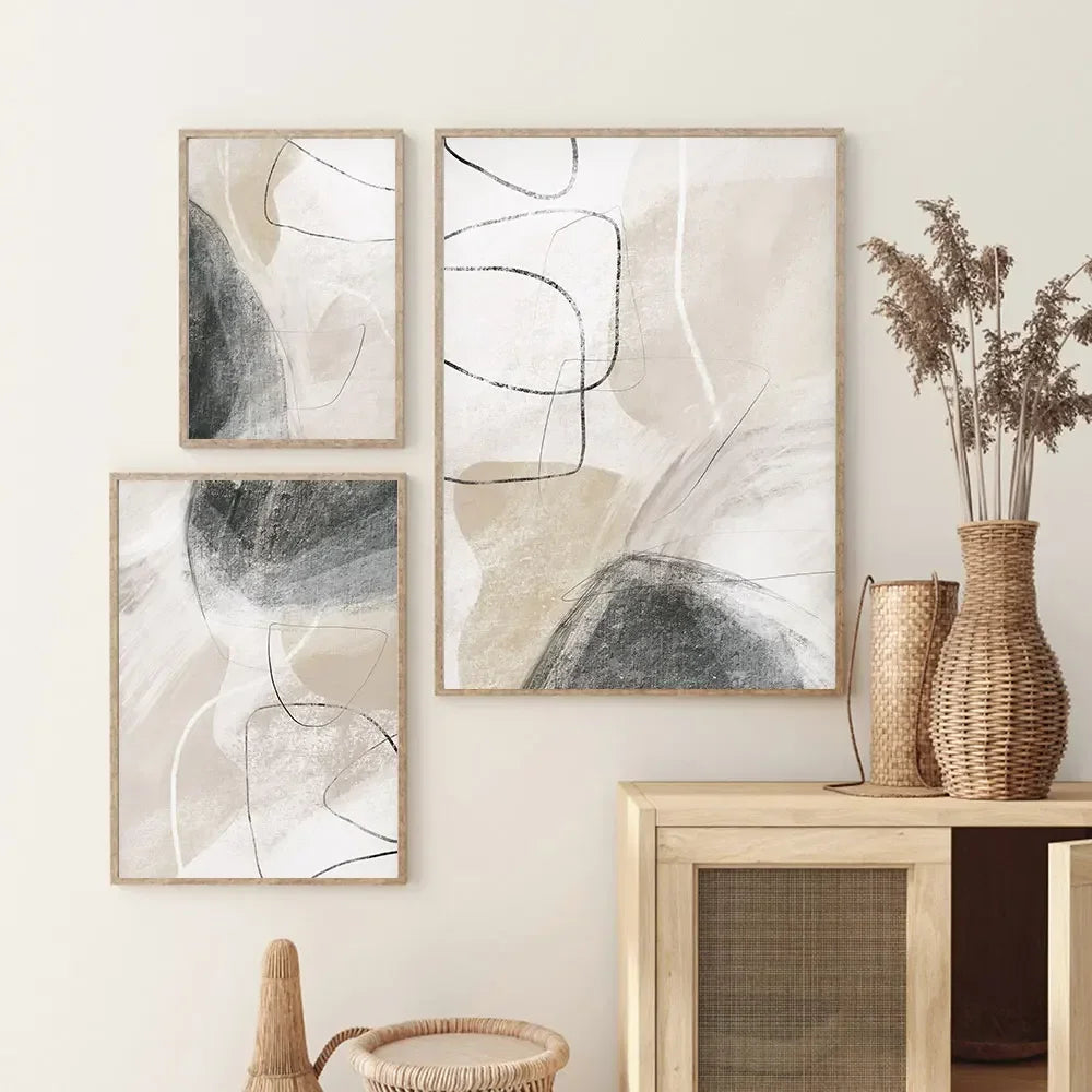 Neutral Flow Minimalist Wall Art