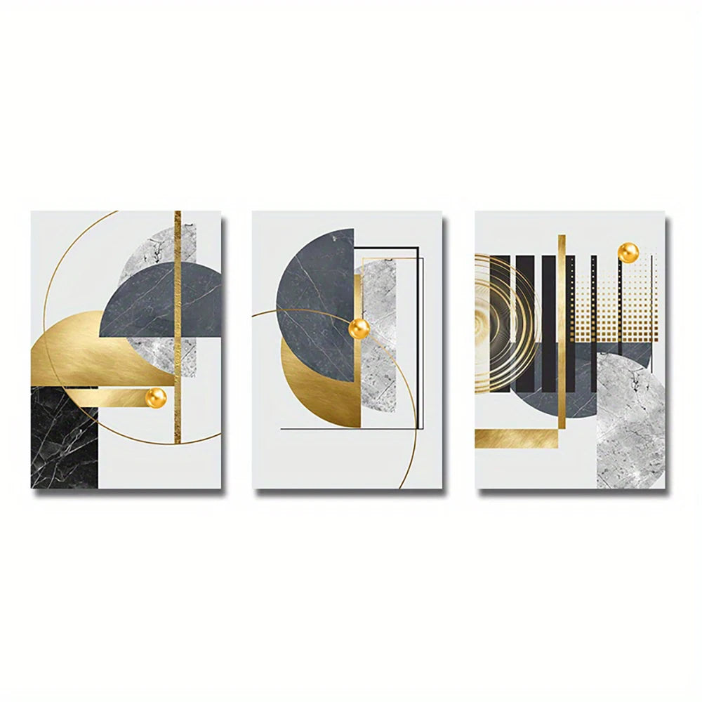 Golden Geo Modern Wall Art