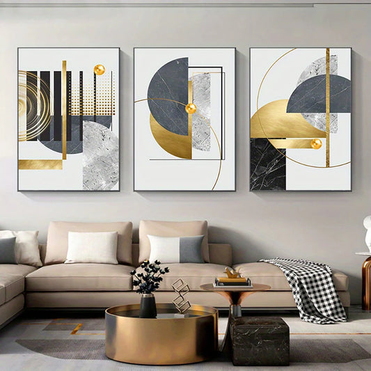 Golden Geo Modern Wall Art