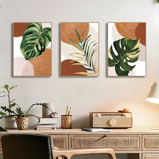 Boho Palm Monstera Leaf Wall Art