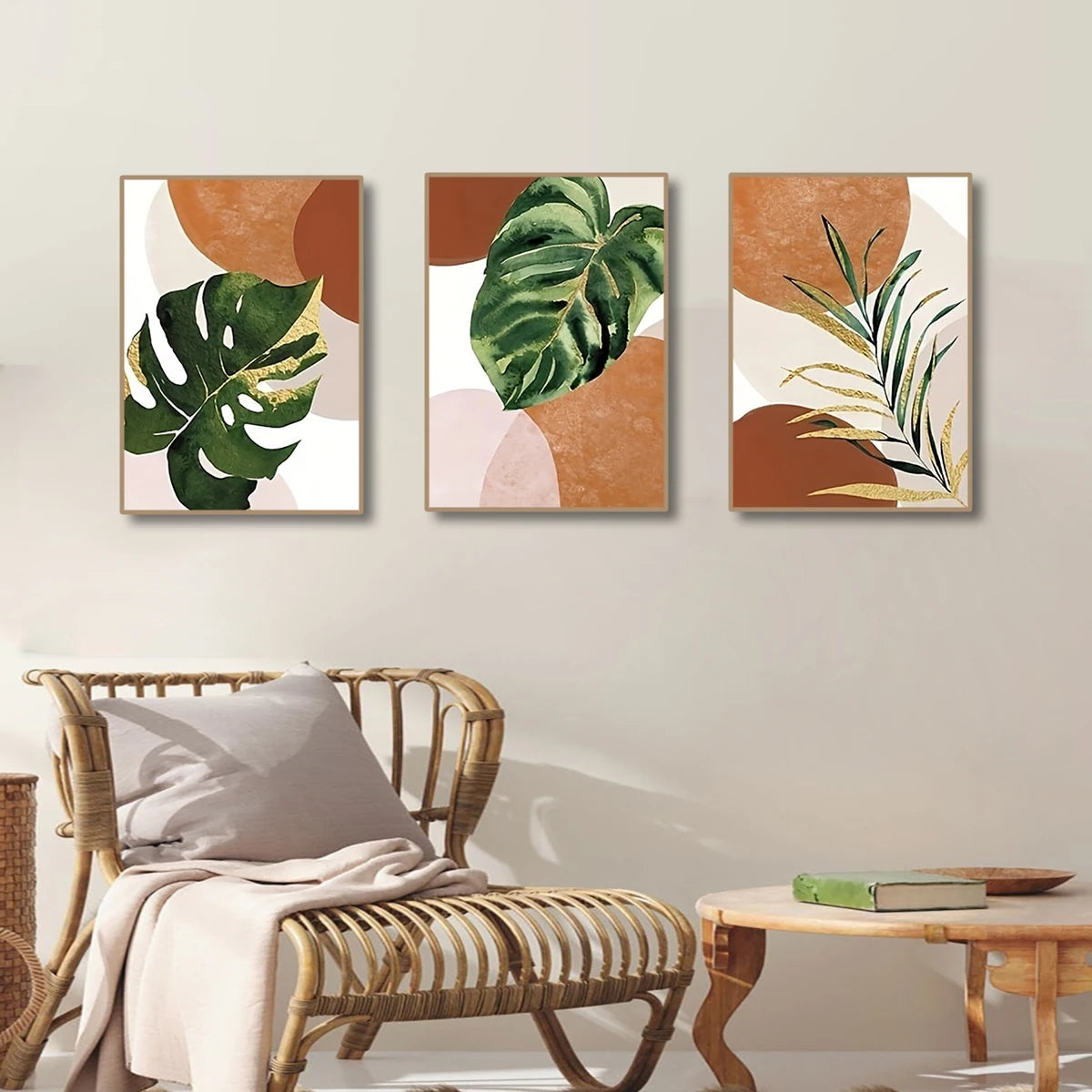 Boho Palm Monstera Leaf Wall Art