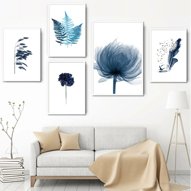 Nordic Watercolor Flowers Wall Art